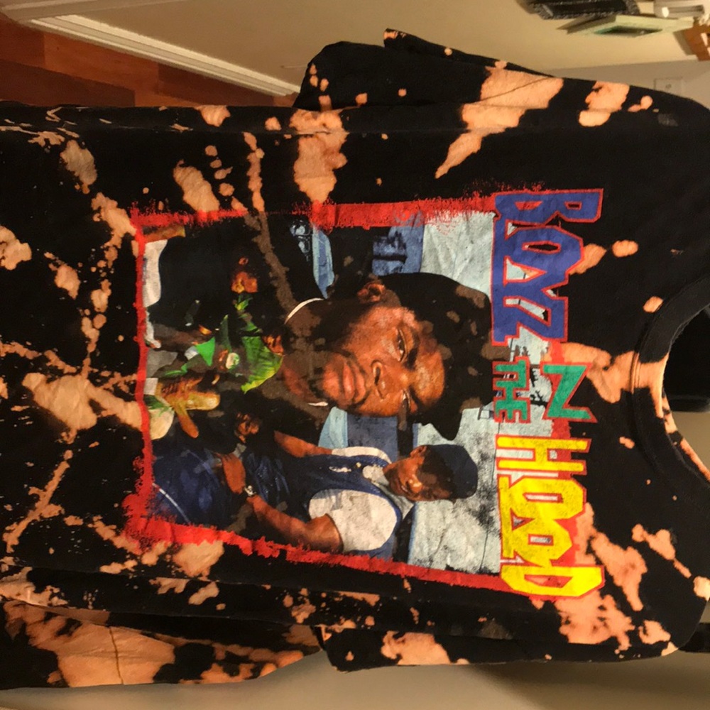 Custom bleach tye dye boyz n da hood tshirt